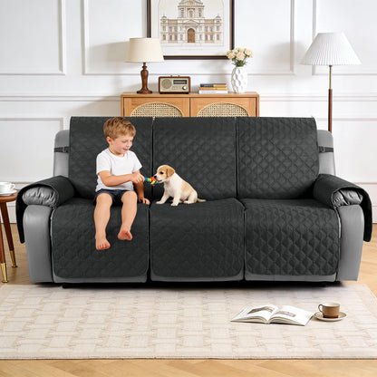 TAOCOCO 100% Waterproof 3-Seater Recliner Couch Cover with Leg Straps, Reversible Washable Furniture Protector for Pets & Kids