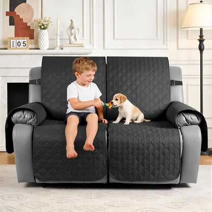 TAOCOCO 100% Waterproof 2-Seater Recliner Cover with Leg Straps, Reversible Washable Pet Sofa Protector