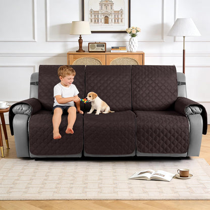 TAOCOCO 100% Waterproof 3-Seater Recliner Couch Cover with Leg Straps, Reversible Washable Furniture Protector for Pets & Kids