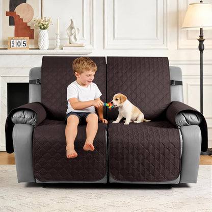 TAOCOCO 100% Waterproof 2-Seater Recliner Cover with Leg Straps, Reversible Washable Pet Sofa Protector