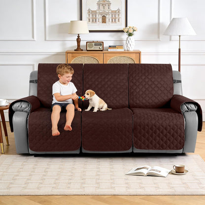 TAOCOCO 100% Waterproof 3-Seater Recliner Couch Cover with Leg Straps, Reversible Washable Furniture Protector for Pets & Kids