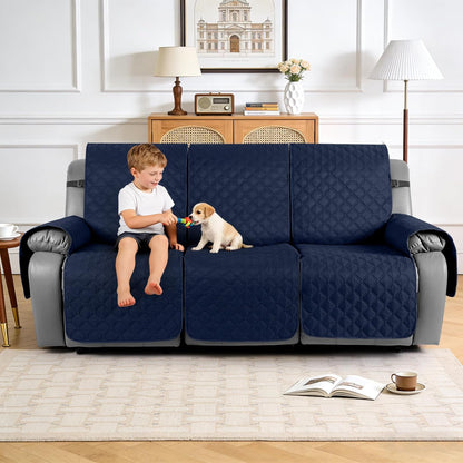 TAOCOCO 100% Waterproof 3-Seater Recliner Couch Cover with Leg Straps, Reversible Washable Furniture Protector for Pets & Kids