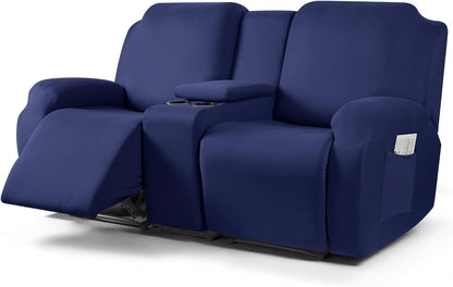 Stretch Recliner Loveseat Covers with Console 4 Piece Recliner Chair Covers