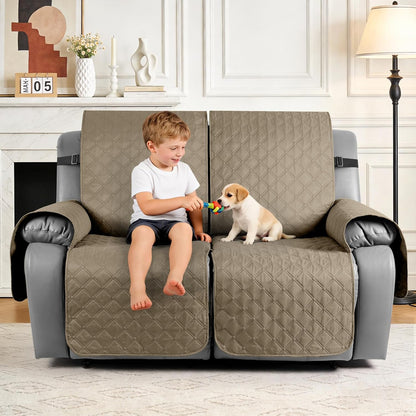 TAOCOCO 100% Waterproof 2-Seater Recliner Cover with Leg Straps, Reversible Washable Pet Sofa Protector