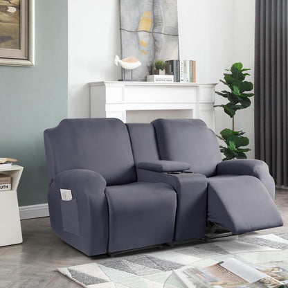 Stretch Recliner Loveseat Covers with Console 4 Piece Recliner Chair Covers