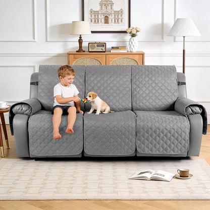 TAOCOCO 100% Waterproof 3-Seater Recliner Couch Cover with Leg Straps, Reversible Washable Furniture Protector for Pets & Kids