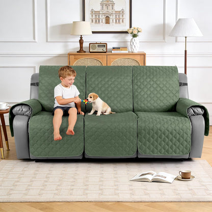 TAOCOCO 100% Waterproof 3-Seater Recliner Couch Cover with Leg Straps, Reversible Washable Furniture Protector for Pets & Kids