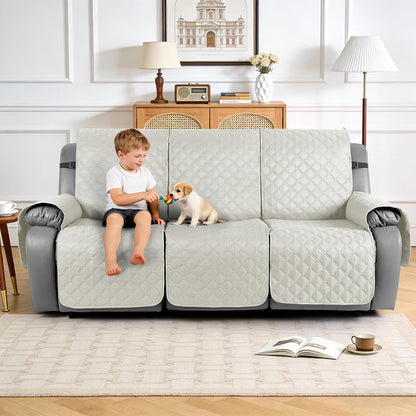 TAOCOCO 100% Waterproof 3-Seater Recliner Couch Cover with Leg Straps, Reversible Washable Furniture Protector for Pets & Kids