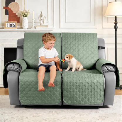 TAOCOCO 100% Waterproof 2-Seater Recliner Cover with Leg Straps, Reversible Washable Pet Sofa Protector