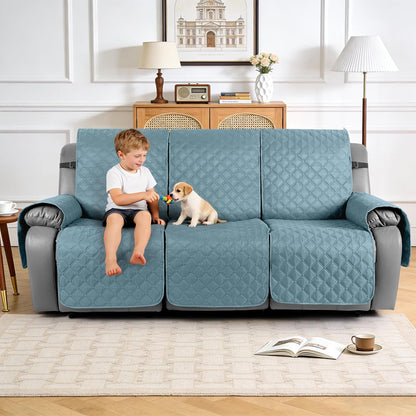 TAOCOCO 100% Waterproof 3-Seater Recliner Couch Cover with Leg Straps, Reversible Washable Furniture Protector for Pets & Kids