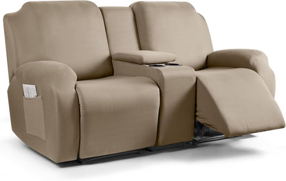 Stretch Recliner Loveseat Covers with Console 4 Piece Recliner Chair Covers