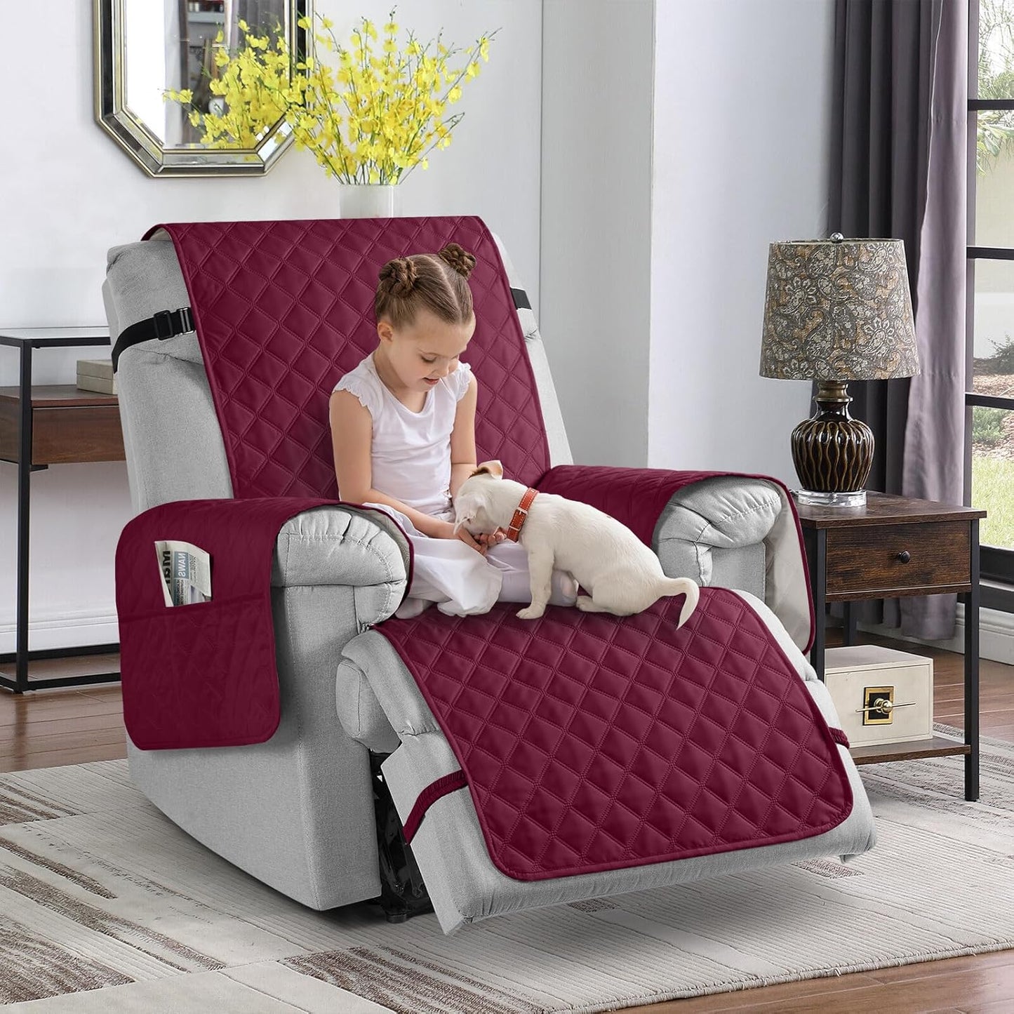 TAOCOCO 100% Waterproof Non-Slip 1-Seater Recliner Chair Cover - 28 Inch