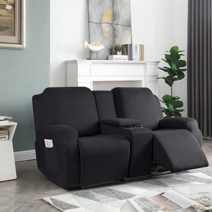 Stretch Recliner Loveseat Covers with Console 4 Piece Recliner Chair Covers