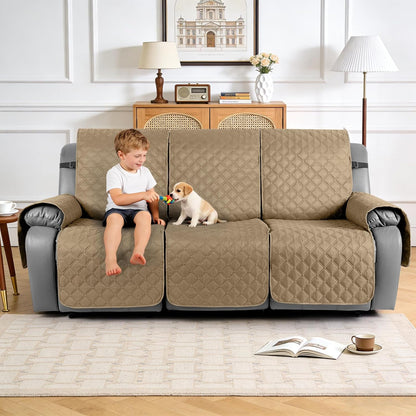 TAOCOCO 100% Waterproof 3-Seater Recliner Couch Cover with Leg Straps, Reversible Washable Furniture Protector for Pets & Kids