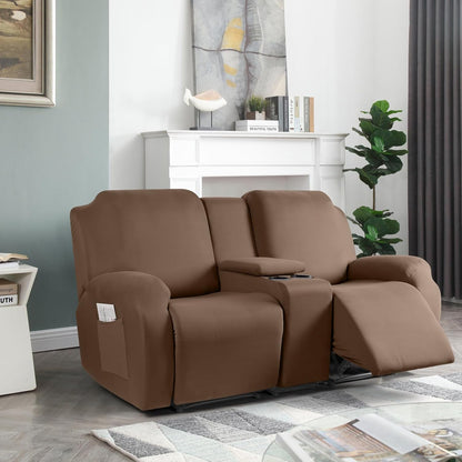 Stretch Recliner Loveseat Covers with Console 4 Piece Recliner Chair Covers