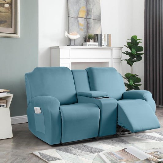 Stretch Recliner Loveseat Covers with Console 4 Piece Recliner Chair Covers