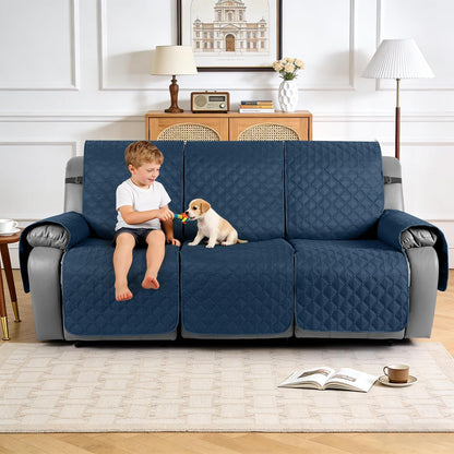 TAOCOCO 100% Waterproof 3-Seater Recliner Couch Cover with Leg Straps, Reversible Washable Furniture Protector for Pets & Kids