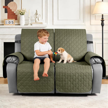 TAOCOCO 100% Waterproof 2-Seater Recliner Cover with Leg Straps, Reversible Washable Pet Sofa Protector