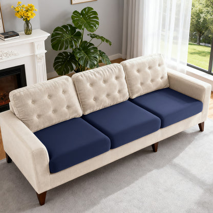 TAOCOCO 3-Piece Stretch Couch Cushion Covers in Dark Blue – Easy to install