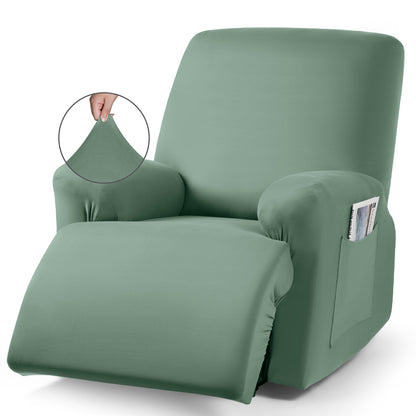 TAOCOCO 3-Piece Stretch Polyester 1-Seater Recliner Chair Cover for Large Recliners in bean green