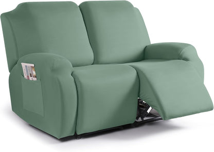 TAOCOCO 2-Piece Stretch Recliner Cover 2-Seat XL in bean green – Non-Slip, Pet Friendly