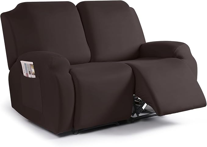 TAOCOCO Stretch Recliner Loveseat Cover 2-Seat XL for home decor pet friendly in coffee