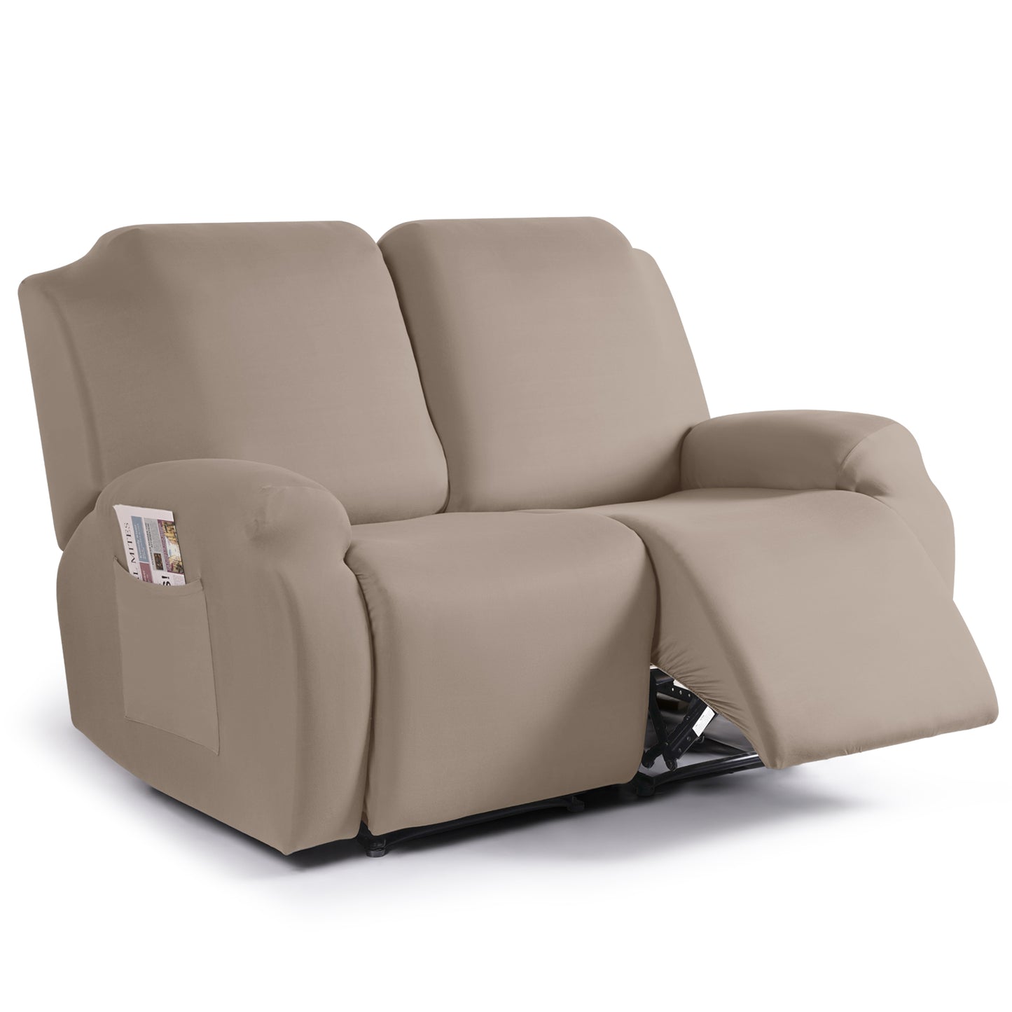 TAOCOCO Stretch Recliner Loveseat Cover 2-Seat XL for home decor pet friendly in khaki