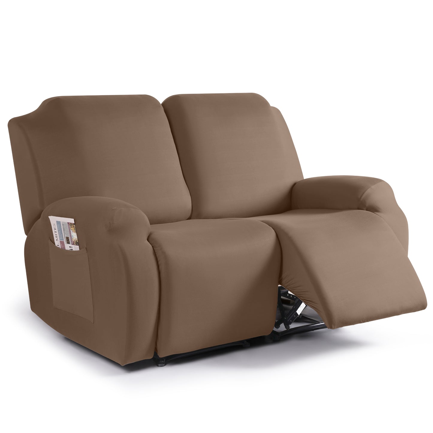 TAOCOCO 2-Piece Stretch Recliner Cover 2-Seat XL in Light coffee – Non-Slip, Pet Friendly