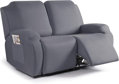 TAOCOCO Stretch Recliner Loveseat Cover 2-Seat XL for home decor pet friendly in light gray