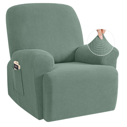 TAOCOCO Oversized 1-Seater Stretch Recliner Cover in Sage Green – Soft Jacquard, Pet Friendly