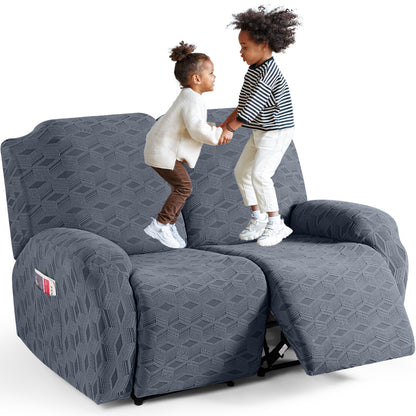 TAOCOCO Stretch  Recliner Chair Cover – 2 XL Seater in Dark Grey pet friendly jacquard