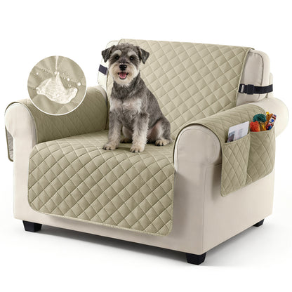 TAOCOCO 100% Waterproof 1-Seater Sofa Couch Cover in Beige – Anti-Slip, Pet Friendly