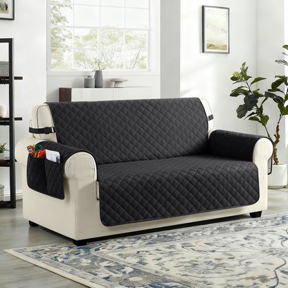 TAOCOCO 100% Waterproof 2-Seater Sofa Couch Cover in Black – Anti-Slip, Pet Friendly