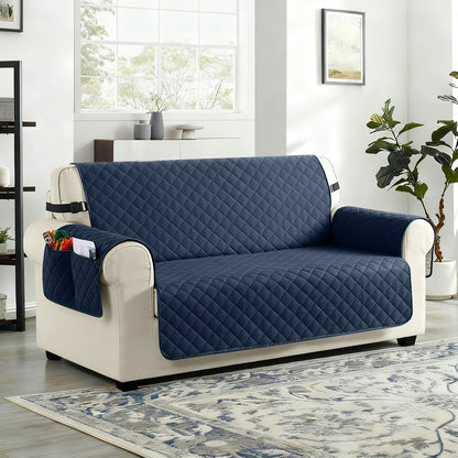 TAOCOCO 100% Waterproof 2-Seater Sofa Couch Cover in Dark Blue – Anti-Slip, Pet Friendly