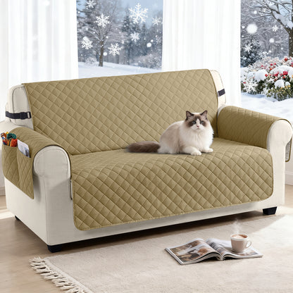 TAOCOCO 100% Waterproof 3-Seater Sofa Couch Cover in Sand – Anti-Slip, Pet Friendly