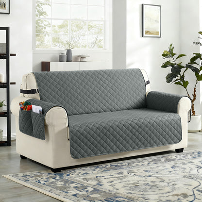 TAOCOCO 100% Waterproof 2-Seater Sofa Couch Cover in Dark Gray – Anti-Slip, Pet Friendly