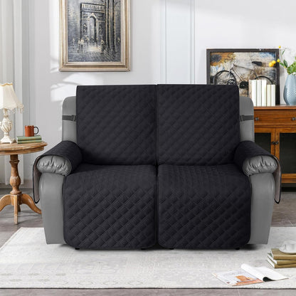 TAOCOCO 100% Waterproof 2-Seater Recliner Couch Cover 25.6 Inch in Black – Non-Slip, Pet Friendly
