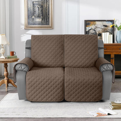 TAOCOCO 100% Waterproof 2-Seater Recliner Couch Cover 25.6 Inch in Brown – Non-Slip, Pet Friendly