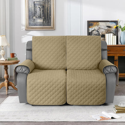 TAOCOCO 100% Waterproof 2-Seater Recliner Couch Cover 25.6 Inch in Camel – Non-Slip, Pet Friendly