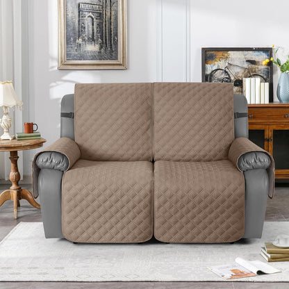 TAOCOCO 100% Waterproof 2-Seater Recliner Couch Cover 25.6 Inch in Khaki – Non-Slip, Pet Friendly