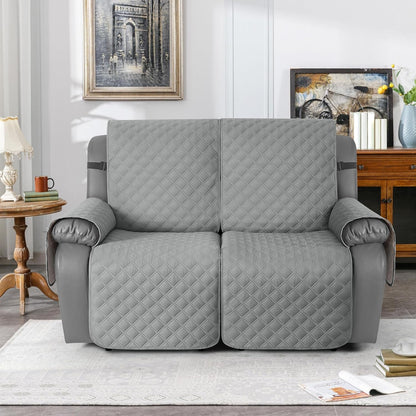 TAOCOCO 100% Waterproof 2-Seater Recliner Couch Cover 25.6 Inch in Light Gray – Non-Slip, Pet Friendly