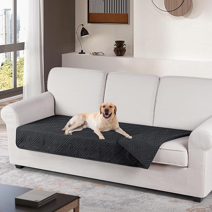 TAOCOCO 100% Waterproof 3 Couch Cover in Black – Non-Slip, Pet Friendly