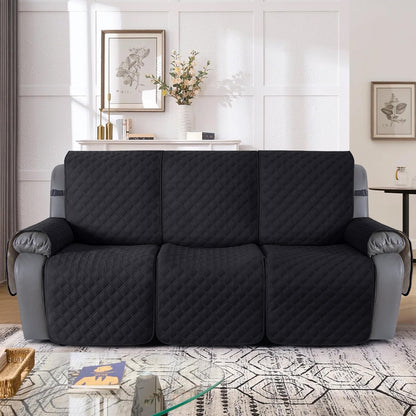 TAOCOCO 100% Waterproof 3-Seater 1-Piece Recliner Couch Cover in BLACK