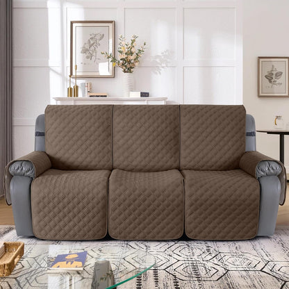 TAOCOCO 100% Waterproof 3-Seater 1-Piece Recliner Couch Cover in Brown, furniture protector for kids, pets