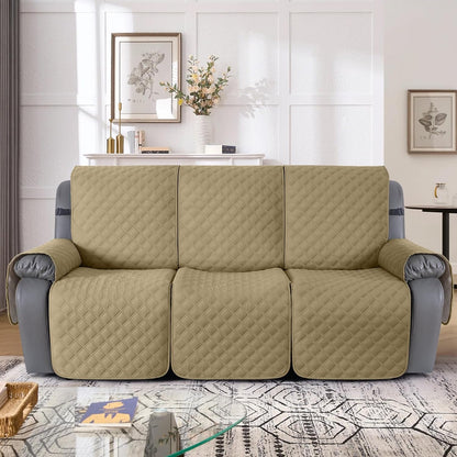 TAOCOCO 100% Waterproof 3-Seater 1-Piece Recliner Couch Cover in CAMEL