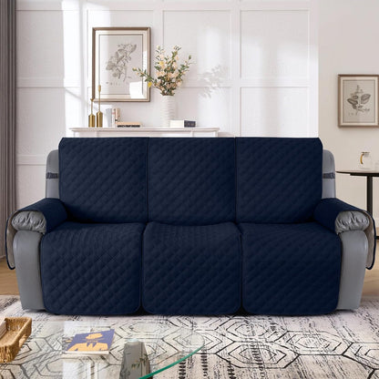 TAOCOCO 100% Waterproof 3-Seater 1-Piece Recliner Couch Cover For Home Decor in DARKBLUR