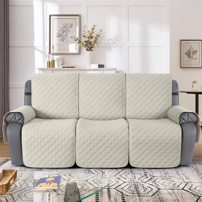 TAOCOCO 100% Waterproof 3-Seater 1-Piece Recliner Couch Cover For Home Decor in IVORY