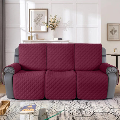TAOCOCO 100% Waterproof 3-Seater 1-Piece Recliner Couch Cover in WINE