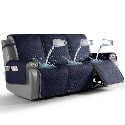 TAOCOCO 100% Waterproof 3-Seater Recliner Cover One-Piece in Dark Blue – Non-Slip, Pet Friendly