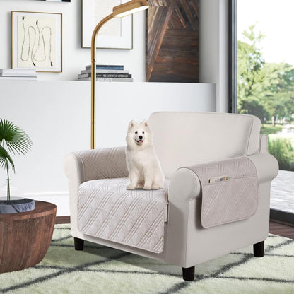 TAOCOCO 100% Waterproof Chair Cover for Pets Dogs with Non-Slip Backing in Cream – Machine Washable